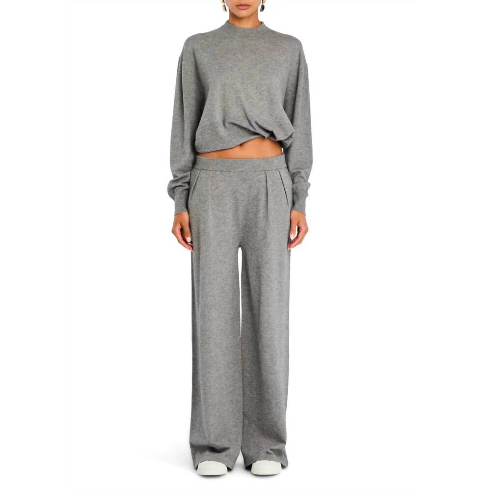 NEW SER.O.YA alya knit pleated trousers in heather grey